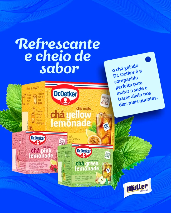 Chá gelado Dr. Oetker: refrescante e cheio de sabor