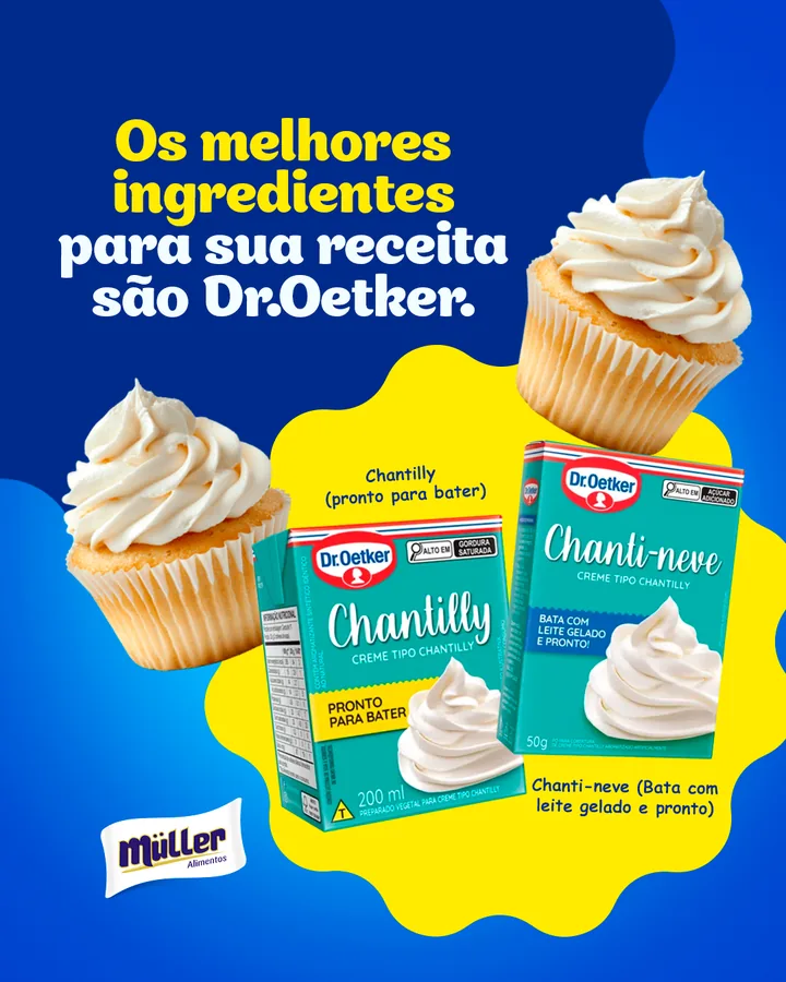 Chantilly e Chanti-neve Dr. Oetker: os melhores ingredientes para a sua receita