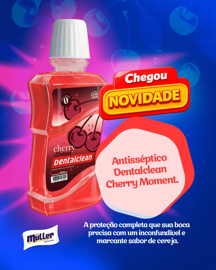Chegou novidade: antisséptico Dentalclean Cherry Moment