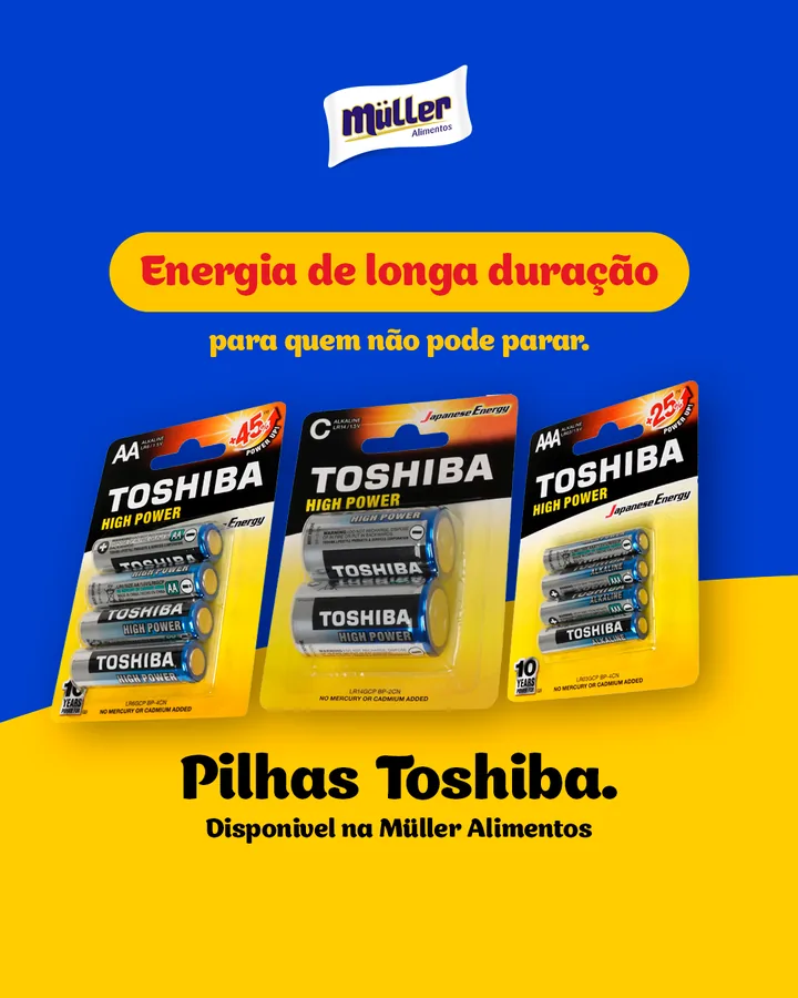 Pilhas Toshiba: energia de longa duração